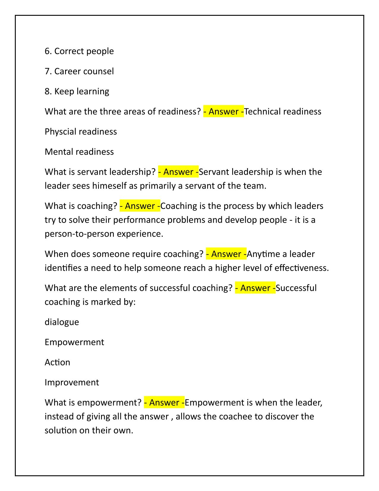 CAP Mitchell Award Learn to lead Volume 2 Study Set Q&A Latest Update 100% PASS