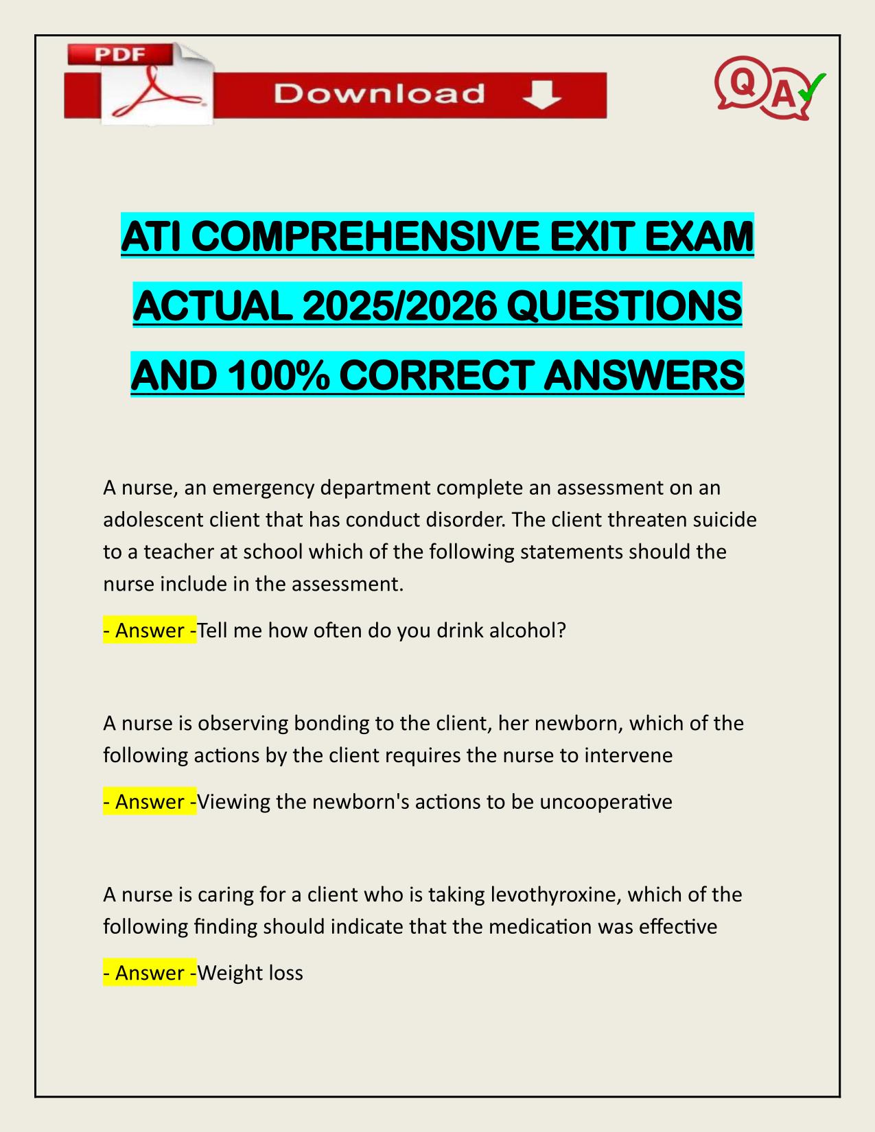 BUNDLE FOR ATI CMS FUNDAMENTALS EXAMS ACTUAL 2025/2026 Q&A 100% PASS