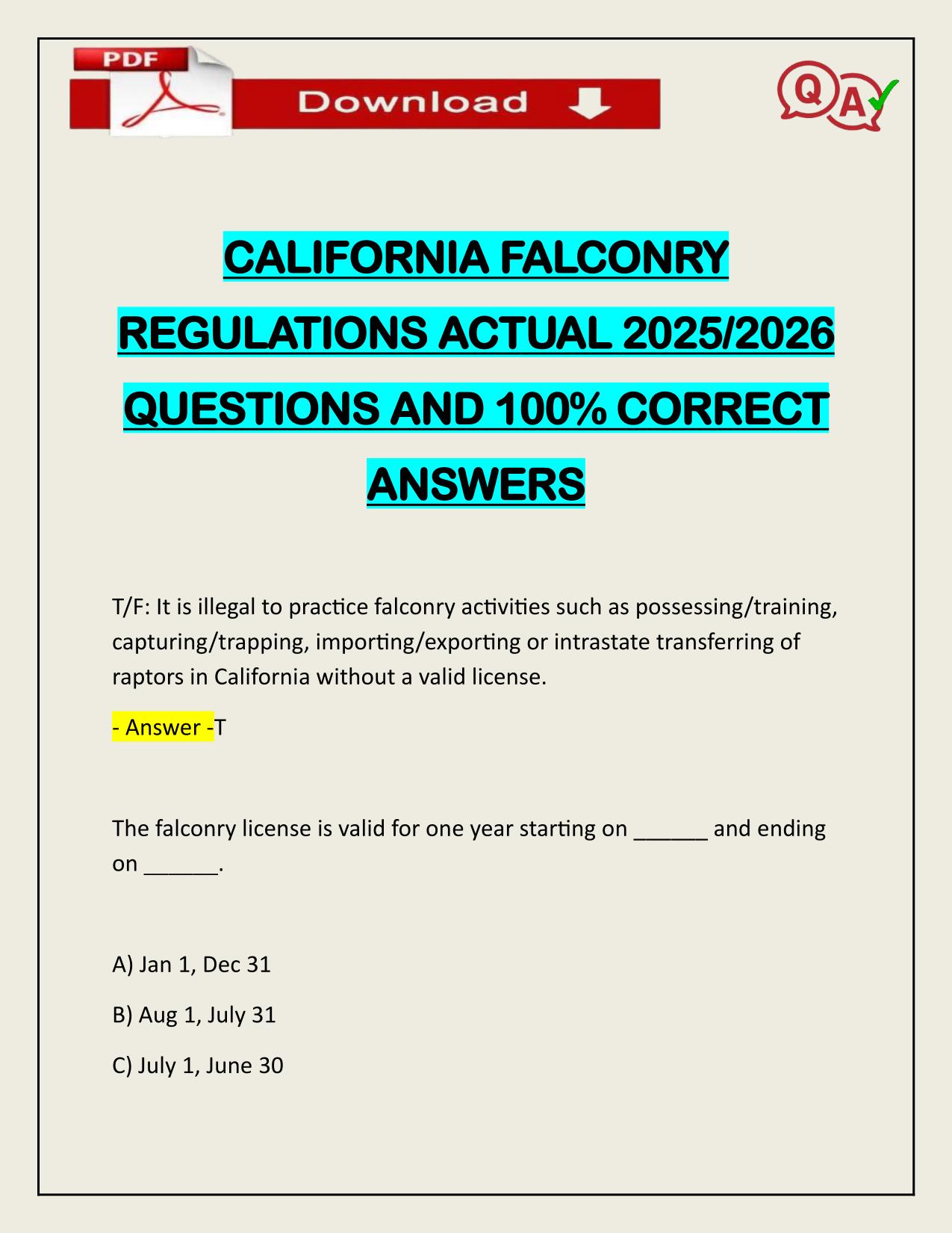 CALIFORNIA FALCONRY REGULATIONS ACTUAL 2025/2026