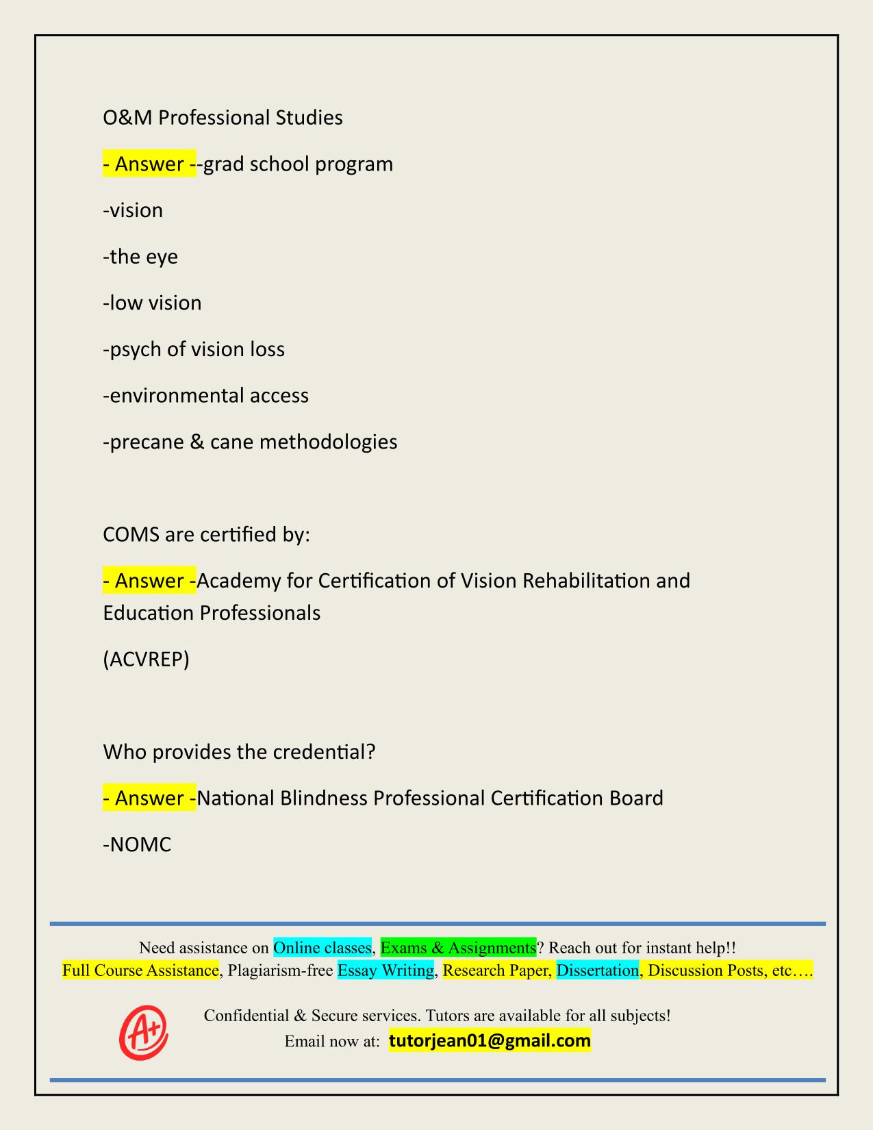 ORIENTATION AND MOBILITY EXAM ACTUAL 2025/2026 QUESTIONS AND 100% CORRECT ANSWERS