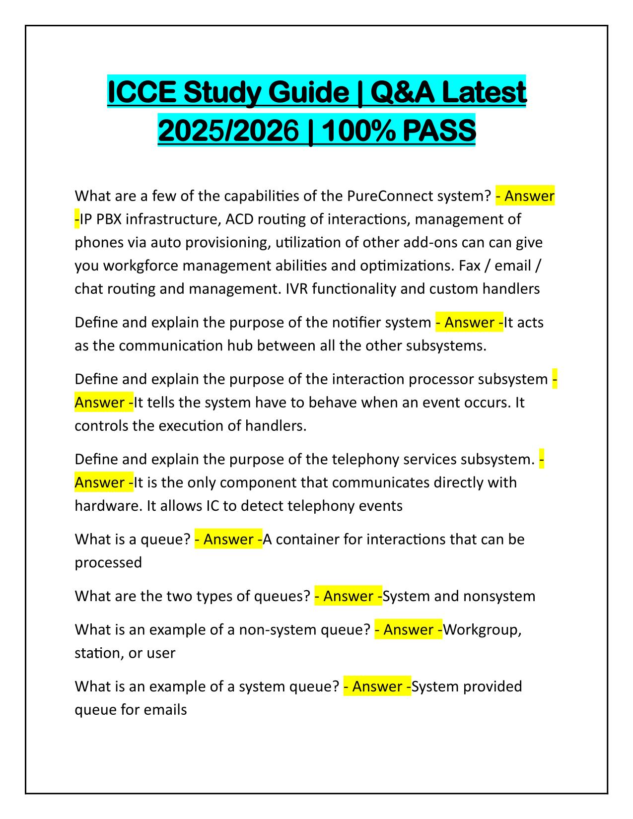 ICCE Study Guide Questions and Correct Answers 2025 Update